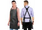 What are the main advantages of using a leather butcher’s apron?