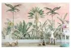 Charming Watercolour Pink Tropical Wallpaper – Perfect for Any Room!