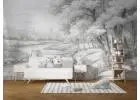 Embrace the Wild: Grey Jungle Mural for Your Living Space