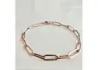 14K Rose Gold Paperclip Bracelet 4.2mm | Dainty Lite Chain 7.5