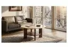 Round Faux Marble Coffee Table with 2-Tier Storage & Solid Wood Base | Mid-Century Modern