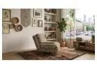 Vintage Stripe Bouclé 4-in-1 Convertible Sleeper Chair Bed for Small Living Room